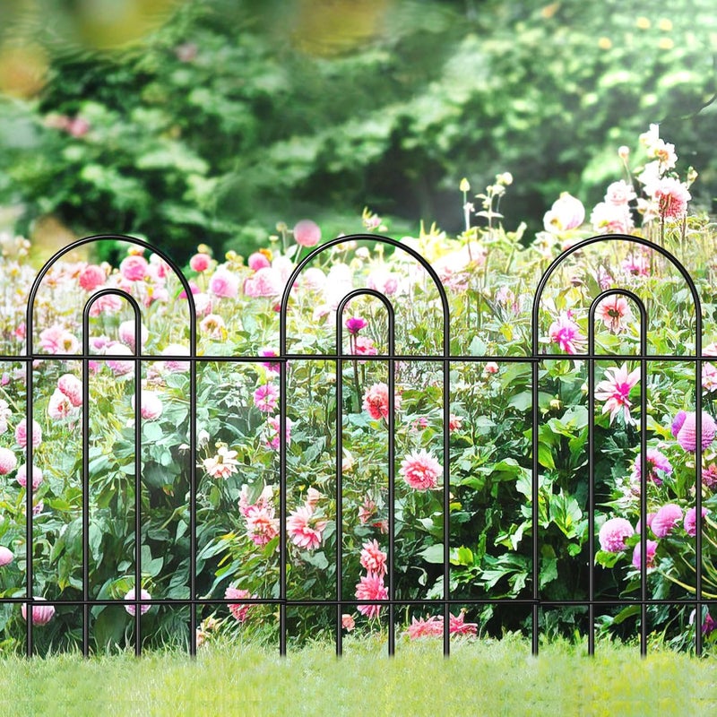 FOREHOGAR Garden Fence Border 32inX20ft Black Metal Wire Garden Fencing Panel Outdoor Folding Decorative Fences Flower Lawn Edging for Landscape Patio Yard - Image 1